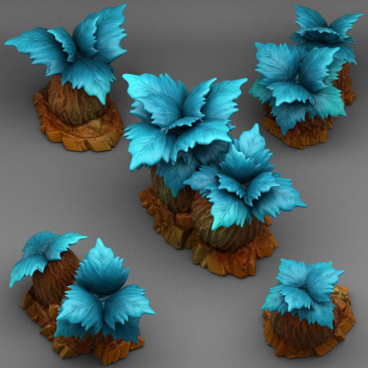 Mystical Night Flowers Wargaming Terrain Objectives | Fantastic Plants and Rocks | PathFinder | Mini | Dungeons and Dragons | Fantasy