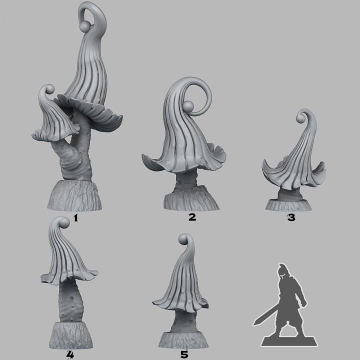 Enchanted Mushrooms Wargaming Terrain Objectives | Fantastic Plants and Rocks | PathFinder | Mini | Dungeons and Dragons | Fantasy | RPG