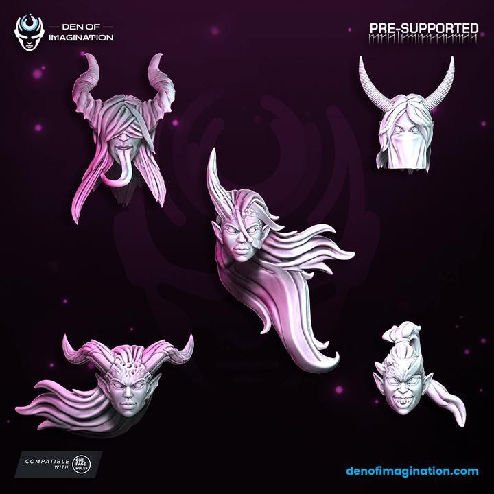 Chaos Demon - Succubus Reborn - Miniatures - NEW Wildmesh release March 25 Tabletop Wargaming for Grimdark | OPR | Sci-fi