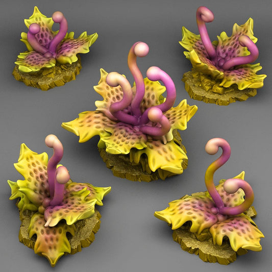 Carnivorous Tentacle Plants Wargaming Terrain Objectives | Fantastic Plants and Rocks | PathFinder | Mini | Dungeons and Dragons | Fantasy