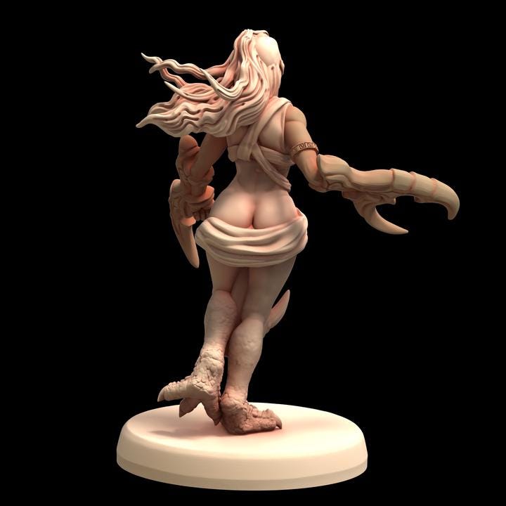 Slaandering Demon Sirena Squad A - Serket - Printerra Studios - Tabletop Wargaming Miniature for Grimdark | OPR | Sci-fi
