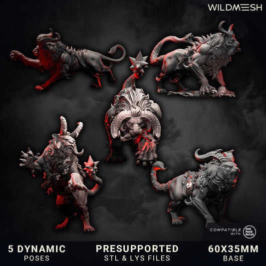 Chaos Wrath Gorepride Hounds Miniatures - New release Oct 25 Wildmesh - Tabletop Wargaming for Grimdark | Alternative  | OPR Sci-Fi mini