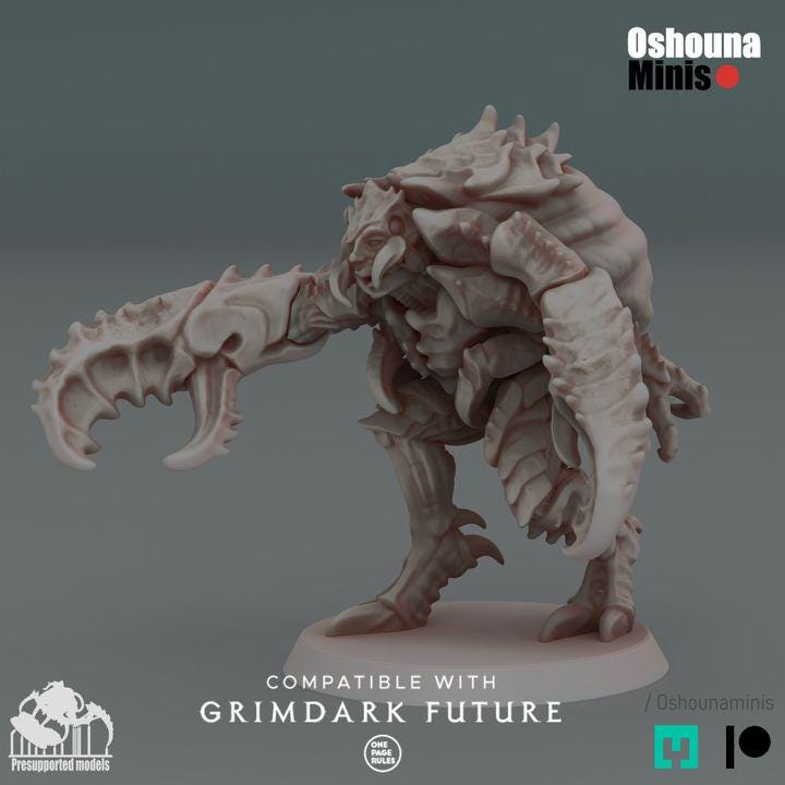 Crab Cult Hardshell Infected - Oshounaminis - July 25 New Release Tabletop wargaming miniature for Grimdark | OPR | Sci-fi | Alien Bug Proxy