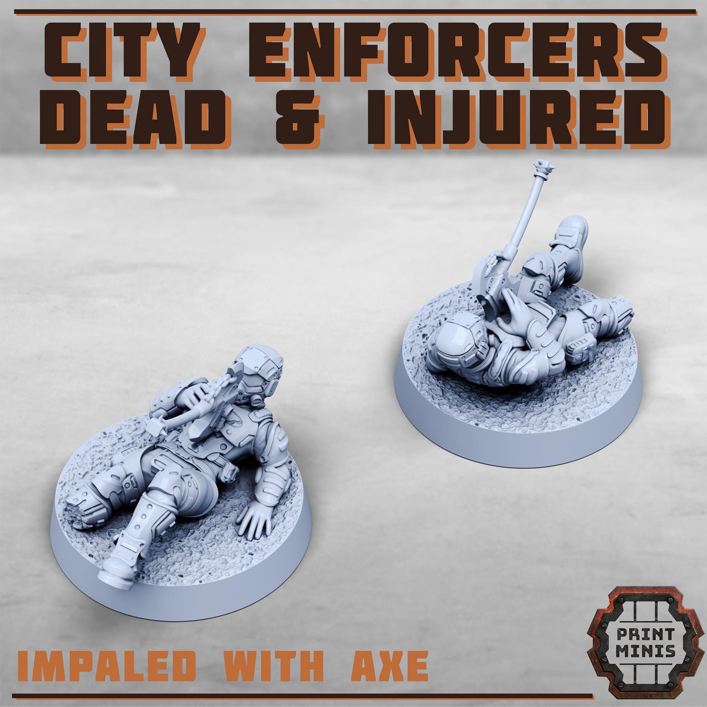City Watch Enforcers - Dead and Injured Kit - Print Minis - Tabletop Wargaming Miniature for Grimdark | OPR | Sci-fi