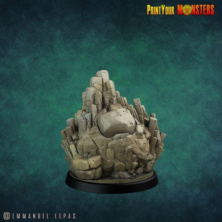 Basalt Elemental Battle Miniatures | Print Your Monster | Fantasy | Grimdark | DnD | Tabletop Wargaming Mini