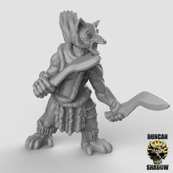 Lemur Folk with Kukri | Duncan Shadow | PathFinder | Mini | Tabletop Wargaming | Dungeons and Dragons | Resin | Fantasy | RPG