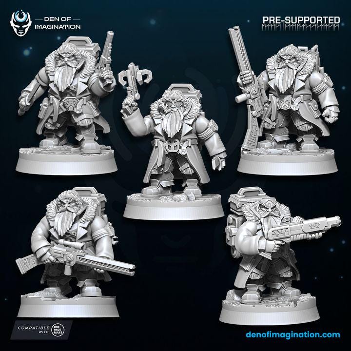 Space Dwarfs - Miniatures - Surveyor Scouts ( 10 ) - Wildmesh -Tabletop Wargaming for Grimdark | Alternative  | OPR Sci-Fi mini