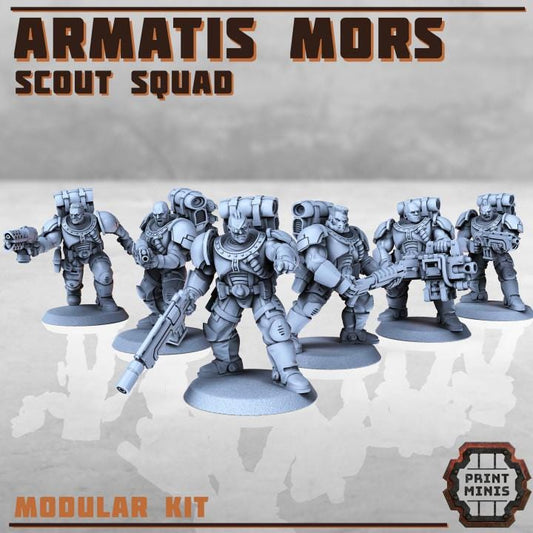 Armatis Mors Scouts Squad - Print Minis - Tabletop Wargaming Miniature for Grimdark | OPR | Sci-fi