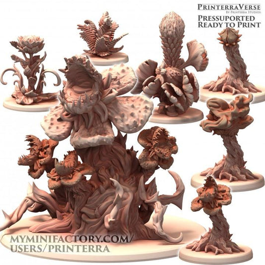 Prehistoric Fantasy Carnivorous Plants Monster Scatter Terrain Printerra Studios - Tabletop Wargaming Miniature for Grimdark | OPR | Sci-fi
