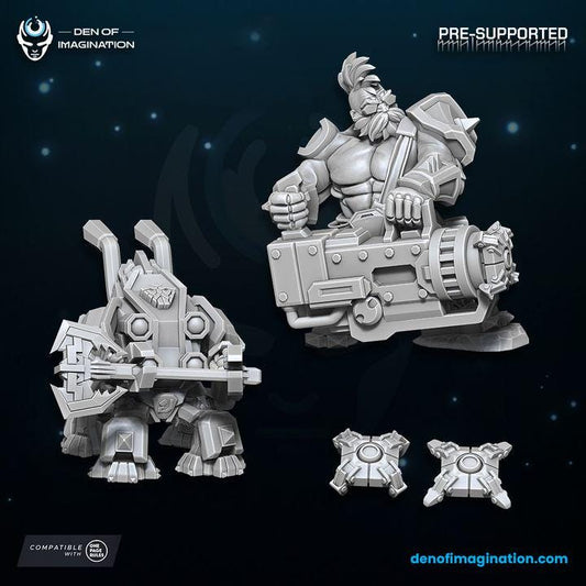 Space Dwarfs - Miniature Brawler with mine launcher- Wildmesh - Tabletop Wargaming for Grimdark | Alternative  | OPR Sci-Fi mini