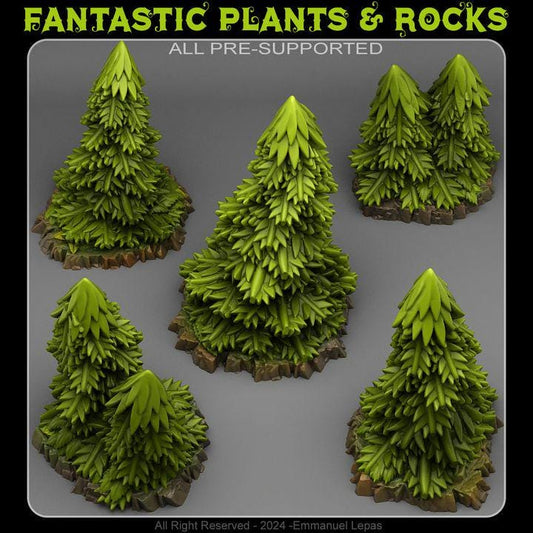 Pine Trees Wargaming Terrain Objectives | Fantastic Plants and Rocks | PathFinder | Mini | Dungeons and Dragons | Fantasy | RPG