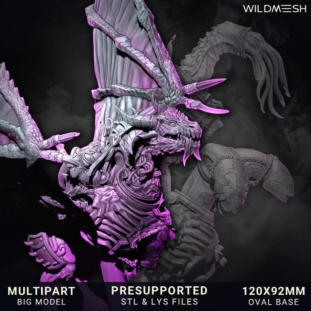 Chaos Excess Abyssfang of Excess Grimdark + Fantasy Friendly 120x92mm Base 215mm H Sept 25 Release Wildmesh Tabletop Wargaming for Grimdark