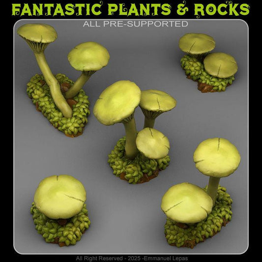 Toxic Mushrooms Wargaming Terrain Objectives | Fantastic Plants and Rocks | PathFinder | Mini | Dungeons and Dragons | Fantasy | RPG