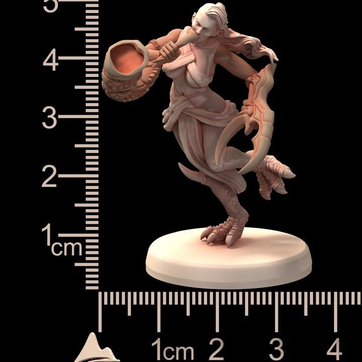Slaandering Demon Sirena Squad A - Serket - Printerra Studios - Tabletop Wargaming Miniature for Grimdark | OPR | Sci-fi