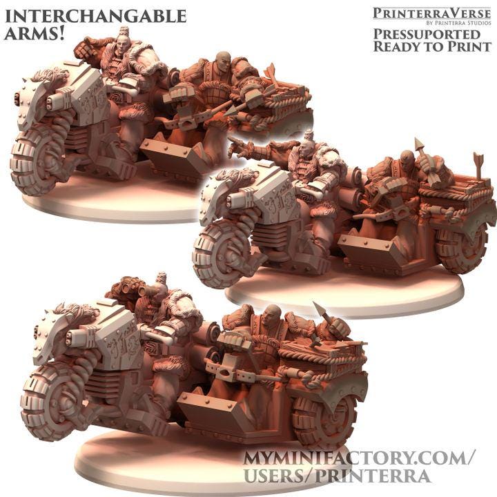 White Scars DAIXIYA Tengri Heavy Riders - Belthazark - Printerra Studios - Tabletop Wargaming Miniature for Grimdark | OPR | Sci-fi