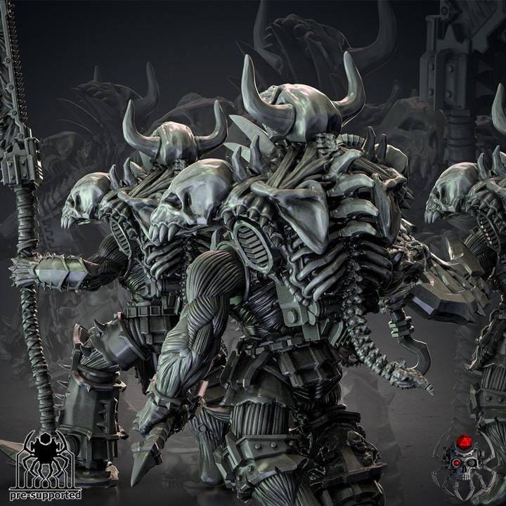 Bloody Skulls Furious Gladiators - Chaos of Wrath - Eight Legs Miniatures -Tabletop Wargaming Miniature for Grimdark OPR Sci-fi