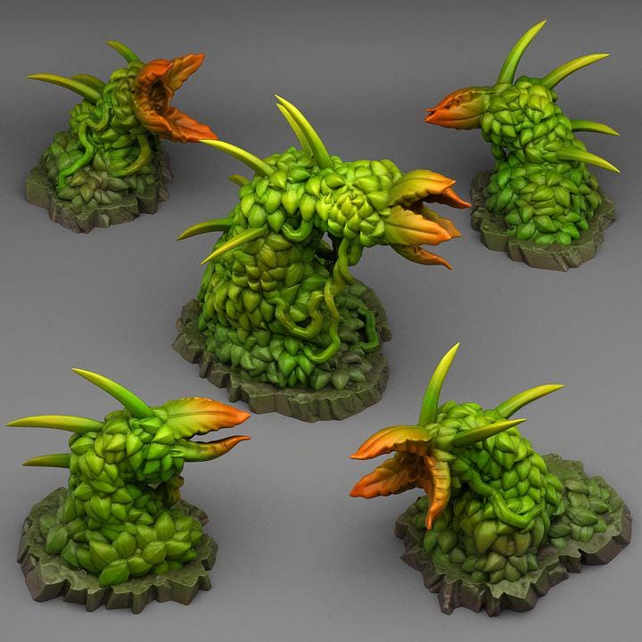 Carnivorous Hedges Wargaming Terrain Objectives | Fantastic Plants and Rocks | PathFinder | Mini | Dungeons and Dragons | Fantasy | RPG