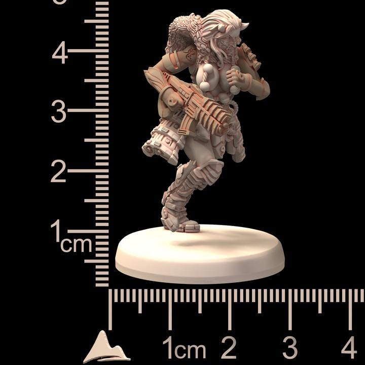 CyberOnis Space Oni Female Samurai Scifi Infinite TechnoPunk - Printerra Studios - Tabletop Wargaming Miniature for Grimdark | OPR | Sci-fi