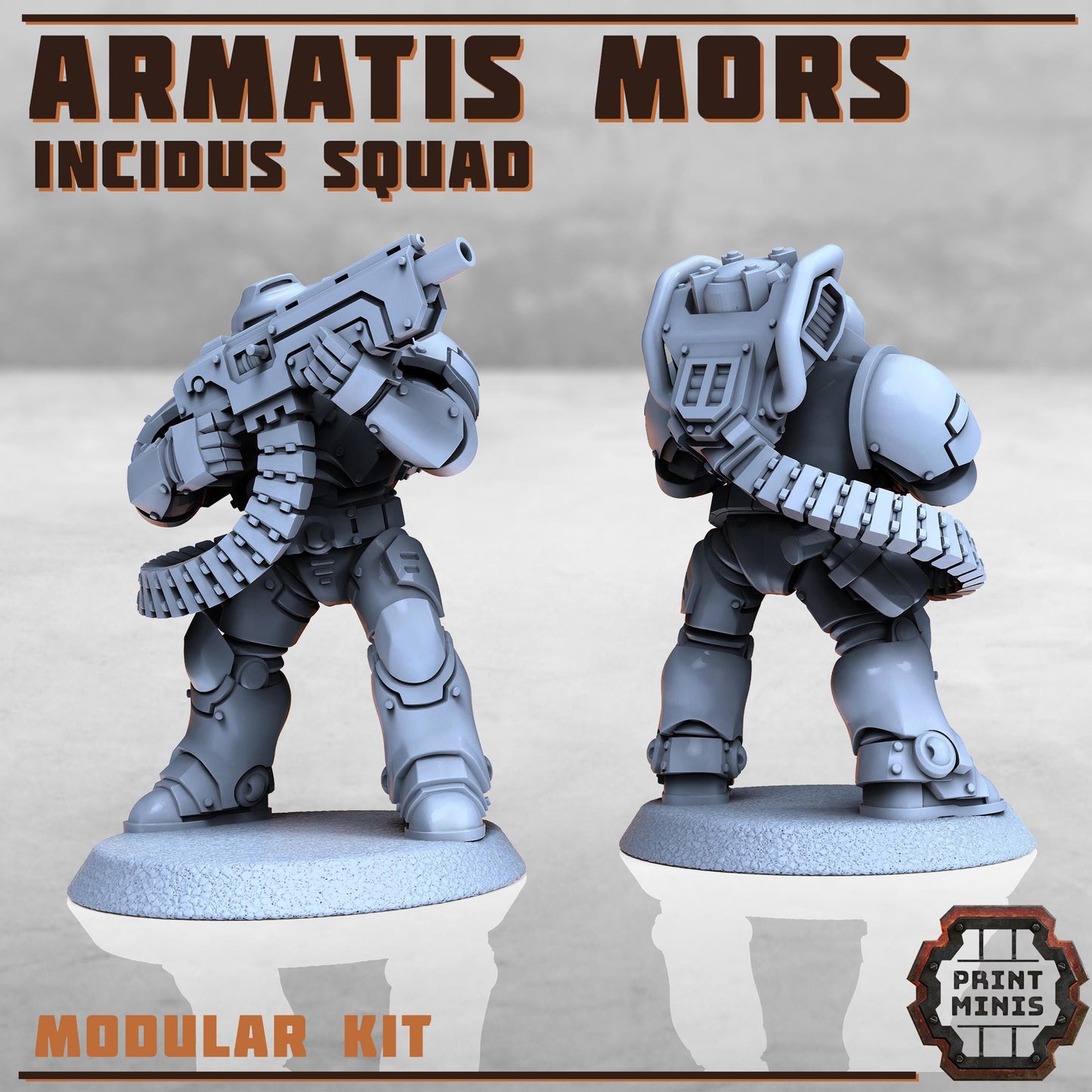 Armatis Mors Warriors Incidus Squad - Print Minis - Tabletop Wargaming Miniature for Grimdark | OPR | Sci-fi