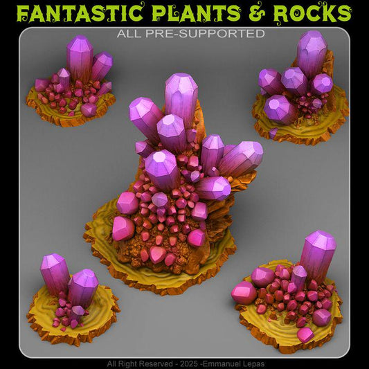 Desert Crystals Aberration Wargaming Terrain Objectives | Fantastic Plants and Rocks | PathFinder | Dungeons and Dragons | Fantasy | RPG