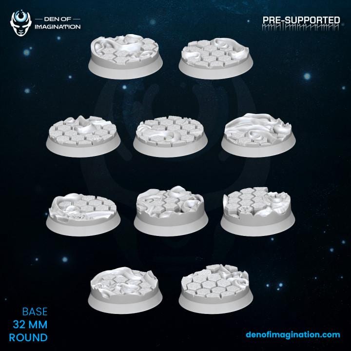 Void Infestation Bases  ( 5 - 20 ) (various sizes ) - Wildmesh - Compatible with Grimdark | OCR | Sci-Fi Miniatures