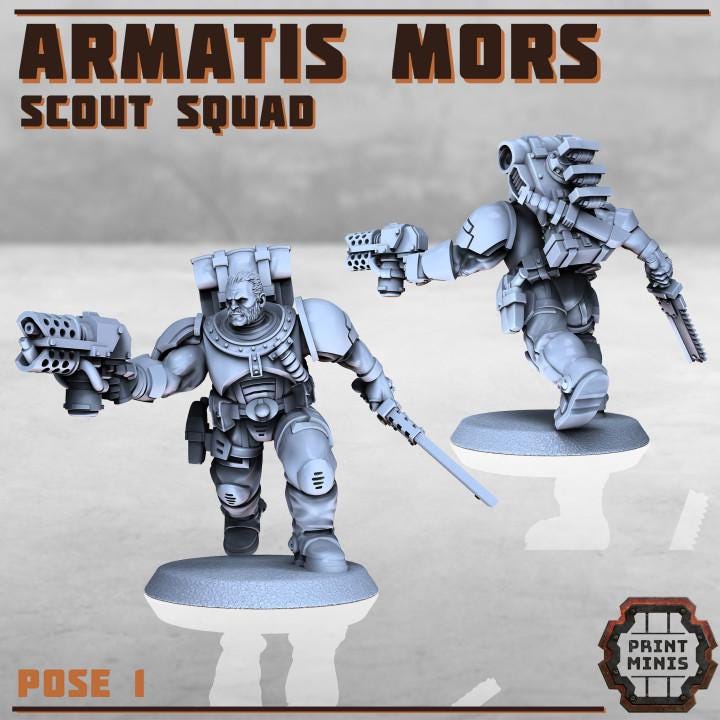 Armatis Mors Scouts Squad - Print Minis - Tabletop Wargaming Miniature for Grimdark | OPR | Sci-fi