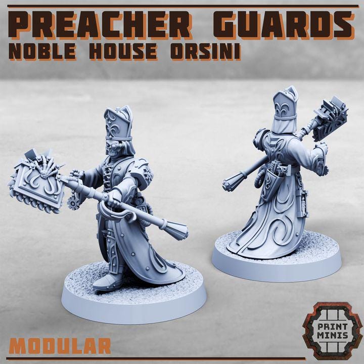 Preacher Guards - Noble House Osini  - new Release Nov 25 - Print Minis - Tabletop Wargaming Miniature for Grimdark | OPR | Sci-fi