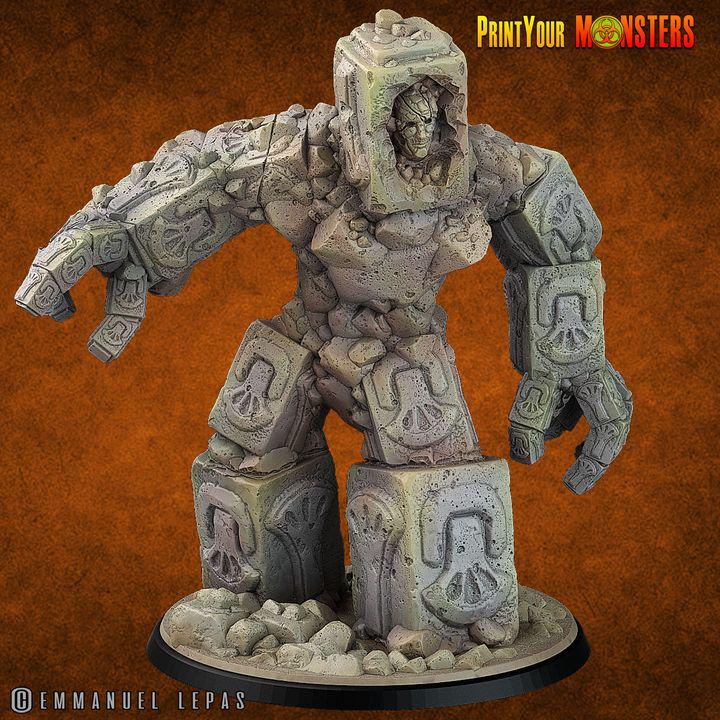Golem Battle Miniatures | Print Your Monster | Fantasy | Grimdark | DnD | Tabletop Wargaming Mini