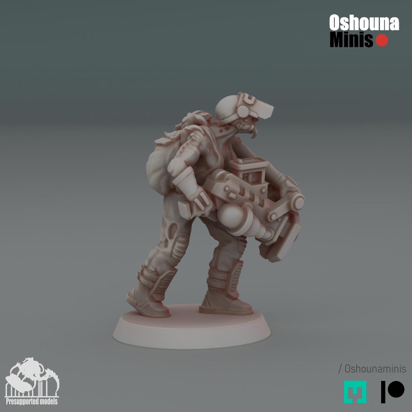 Crab Cult Factory Workers - Oshounaminis - Tabletop wargaming miniature for Grimdark | OPR | Sci-fi | Alien Bug Proxy | Printed mini