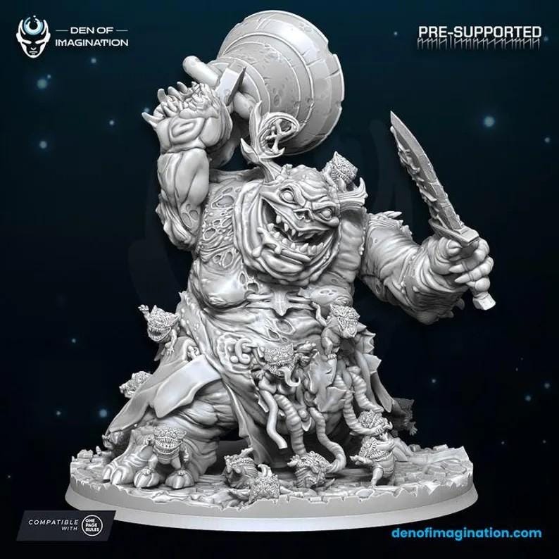 Greater Demon of Plague  - WildMesh - Tabletop wargaming miniature for Grimdark | OPR | Sci-fi | Monster