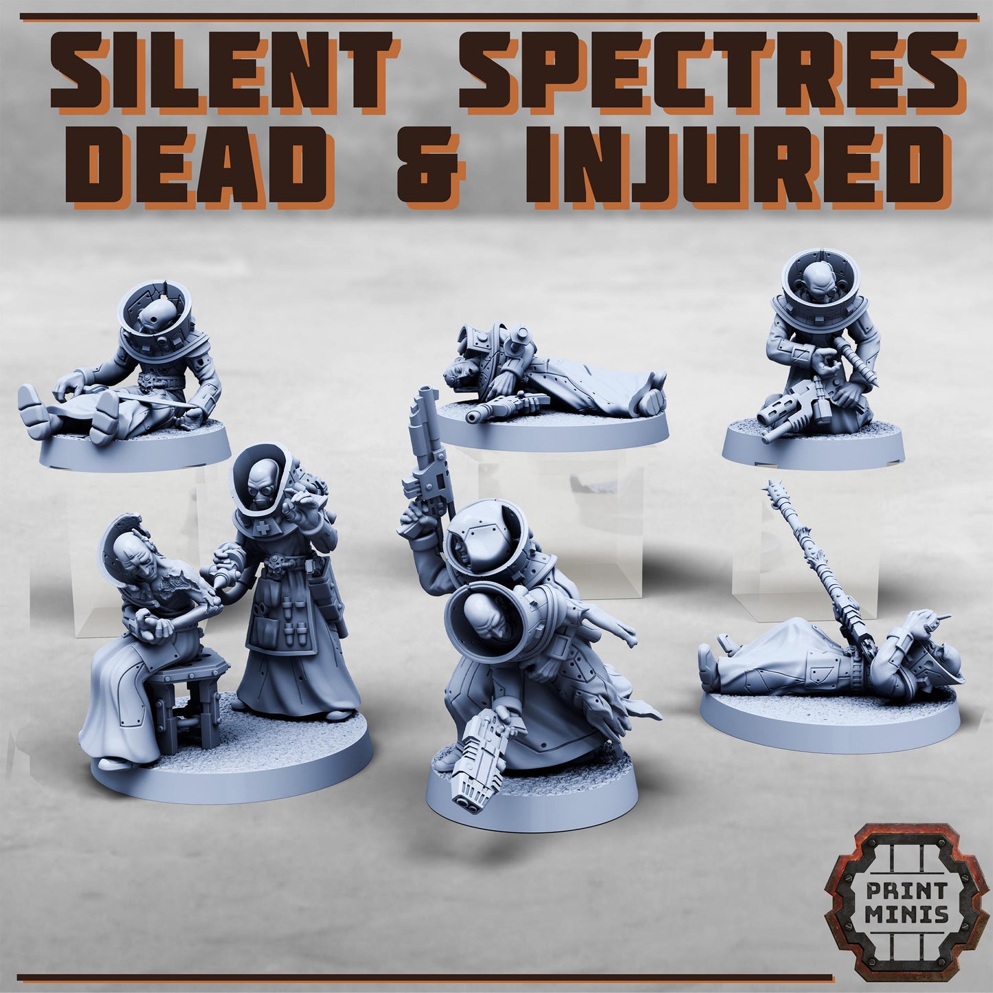 Silent Spectres - Dead and Injured NPCs - Print Minis - Tabletop Wargaming Miniature for Grimdark | OPR | Sci-fi