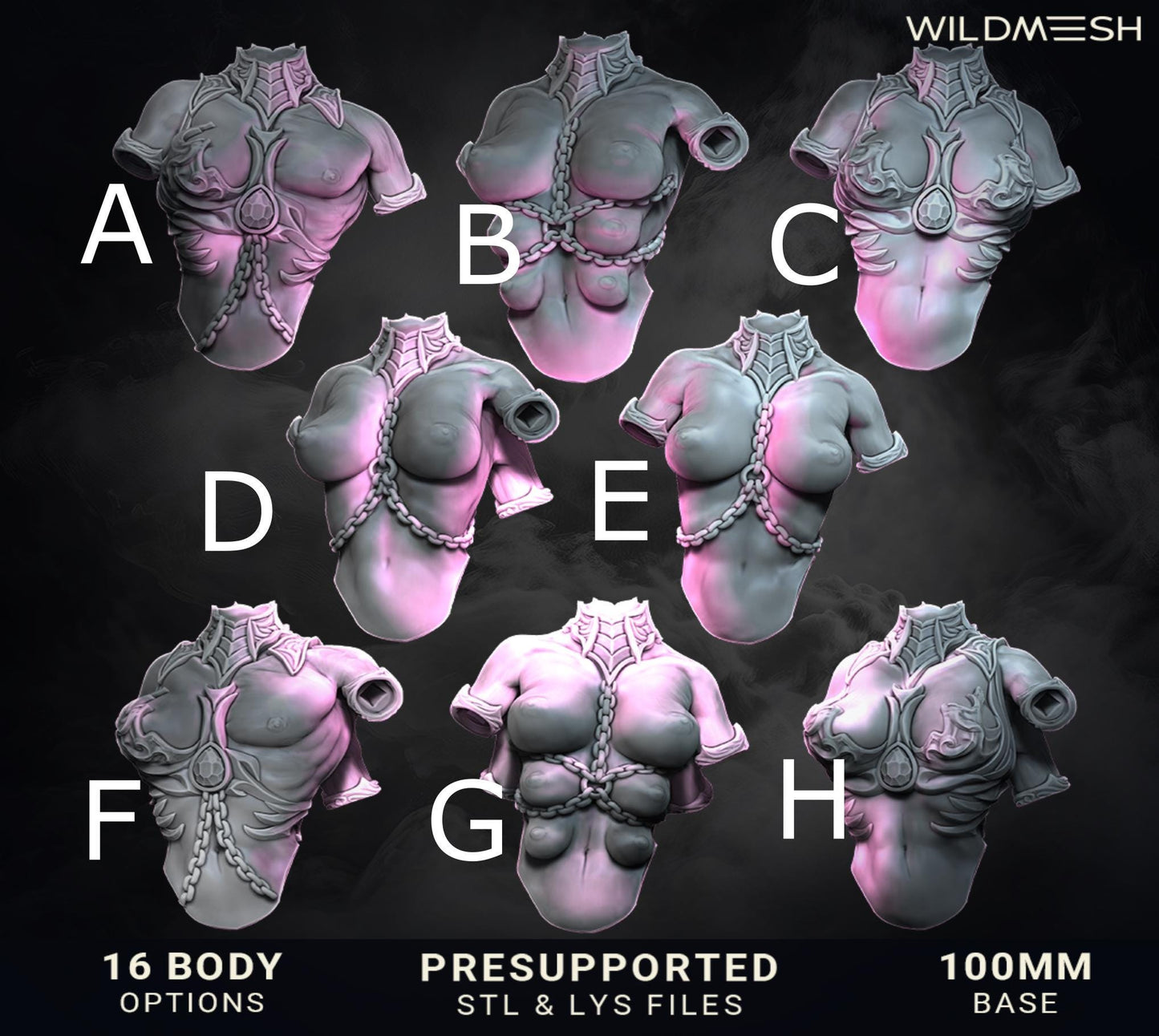 Chaos Demon Succubus of Excess Bride of Silence 100mm Ultimate bundle! Miniatures Wildmesh May 25 Tabletop Wargaming for Grimdark OPR Sci-fi