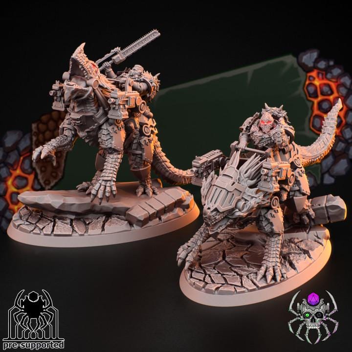 Flame Lizards Dragon Riders Squad - Sci-Fi Wargames & TTRPG | Eight Legs Miniatures mini