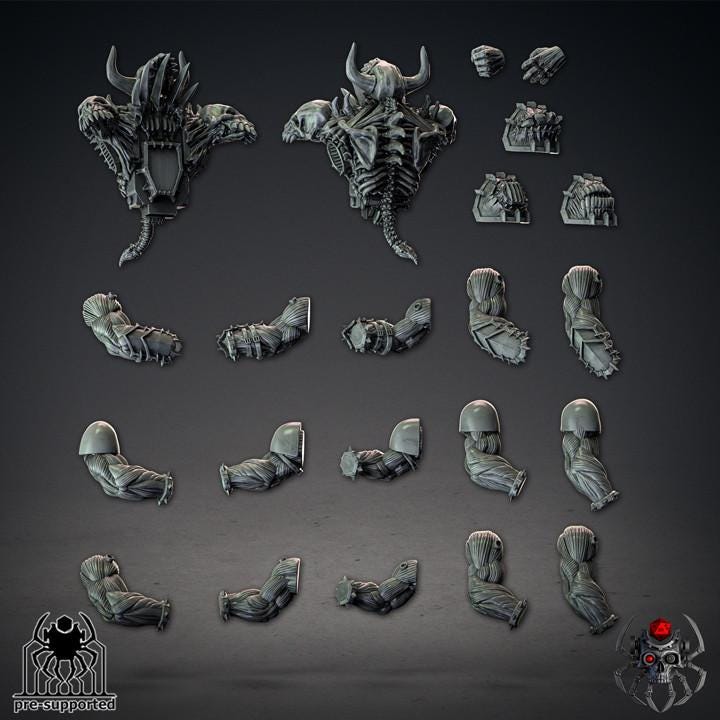 Bloody Skulls Furious Gladiators - Chaos of Wrath - Eight Legs Miniatures -Tabletop Wargaming Miniature for Grimdark OPR Sci-fi