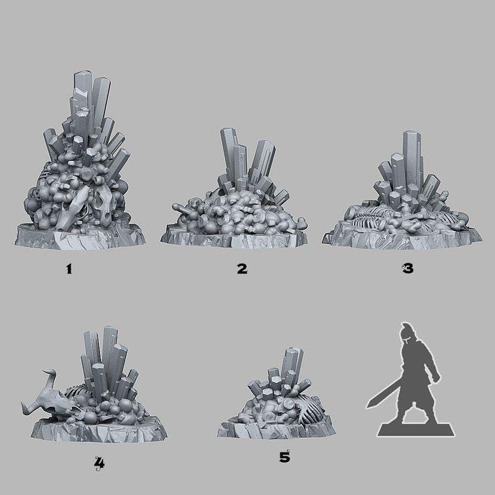 Necrotic Crystals Wargaming Terrain Objectives | Fantastic Plants and Rocks | PathFinder | Mini | Dungeons and Dragons | Fantasy | RPG