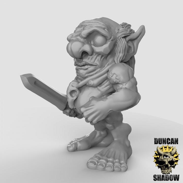 Xvarts With Short Swords | Duncan Shadow| PathFinder | Mini | Tabletop Wargaming | Dungeons and Dragons | Resin | Fantasy | RPG