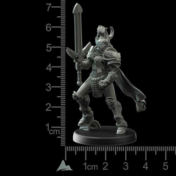Modular Retconia Female Custodian Imperial Guard   - Romanus - Printerra Studios - Tabletop Wargaming Miniature for Grimdark | OPR | Sci-fi