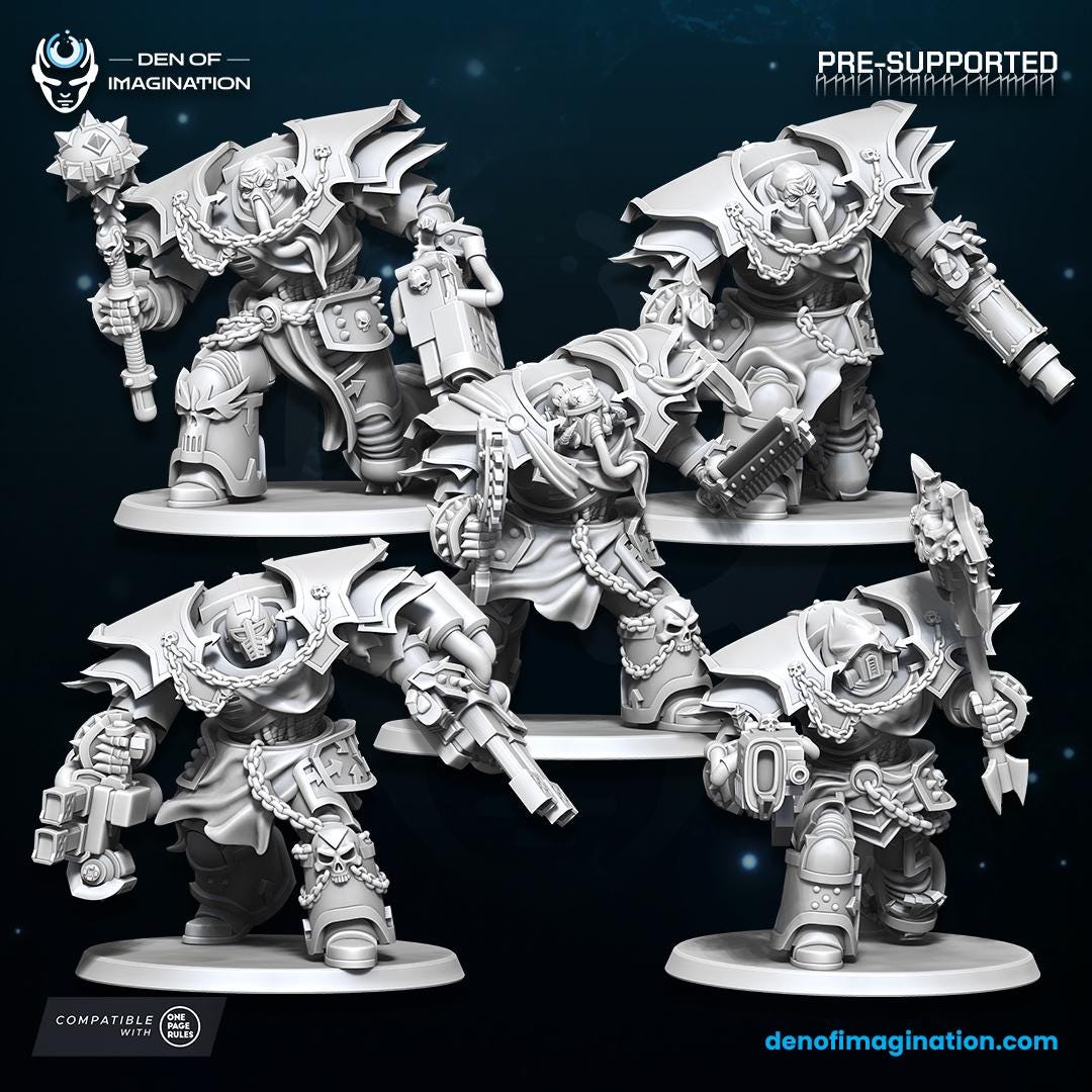Chaos Unbroken Annihilators - WildMesh - Compatible with Grimdark | OCR | Sci-Fi Miniatures