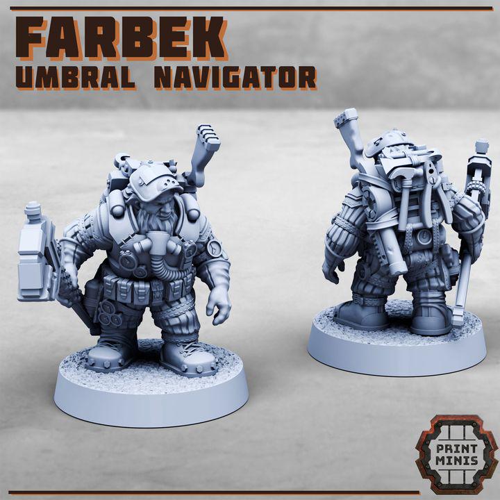 Farbek - Umbral Dwarf Navigator - Print Minis - Tabletop Wargaming Miniature for Grimdark | OPR | Sci-fi