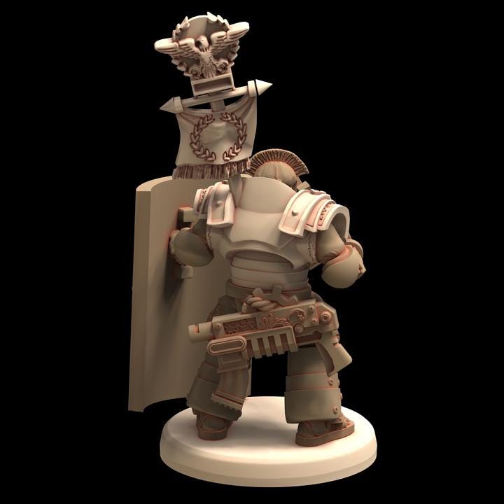 Space Marooning Titan Warriors - Romanus - Printerra Studios - Tabletop Wargaming Miniature for Grimdark | OPR | Sci-fi