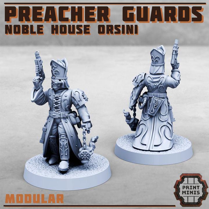 Preacher Guards - Noble House Osini  - new Release Nov 25 - Print Minis - Tabletop Wargaming Miniature for Grimdark | OPR | Sci-fi
