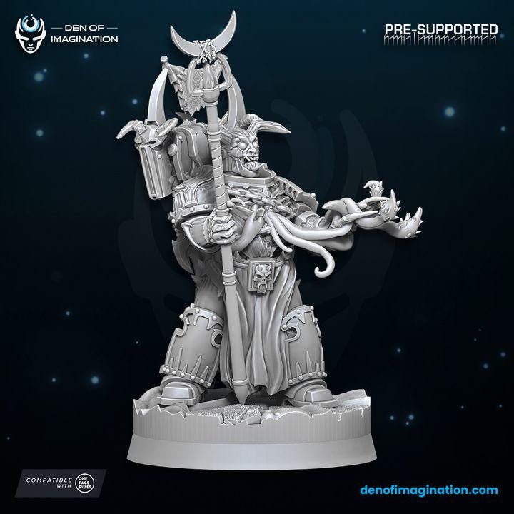 Chaos - Sorcerer of Excess - Miniature  - Wildmesh - Tabletop Wargaming for Grimdark | Alternative  | OPR Sci-Fi mini