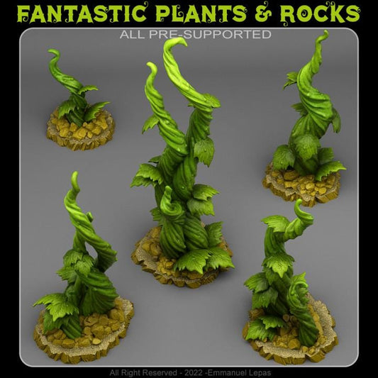 Jack's Beanstalk 2 Wargaming Terrain Objectives | Fantastic Plants and Rocks | PathFinder | Mini | Dungeons and Dragons | Fantasy | RPG