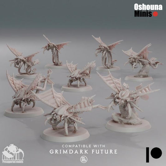 Flying Spike Spitters  (1-20) - Deep Hive - Oshounaminis Tabletop wargaming miniature for Grimdark | OPR | Sci-fi | Alien Bug Proxy