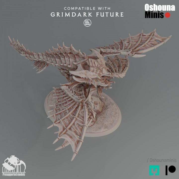 Sea Dragon -  Deep Hive - Oshounaminis - Tabletop wargaming miniature for Grimdark | OPR | Sci-fi | Alien Bug Proxy | Printed mini