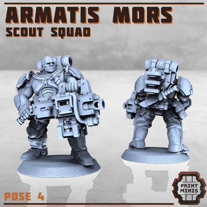 Armatis Mors Scouts Squad - Print Minis - Tabletop Wargaming Miniature for Grimdark | OPR | Sci-fi