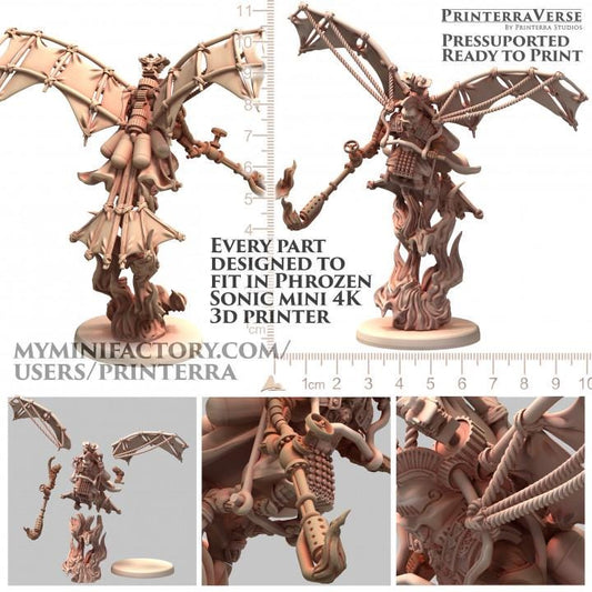 Flying Mechanical Empire Legionnaires Robot Flamer - Romanus - Printerra Studios - Tabletop Wargaming Miniature for Grimdark | OPR | Sci-fi