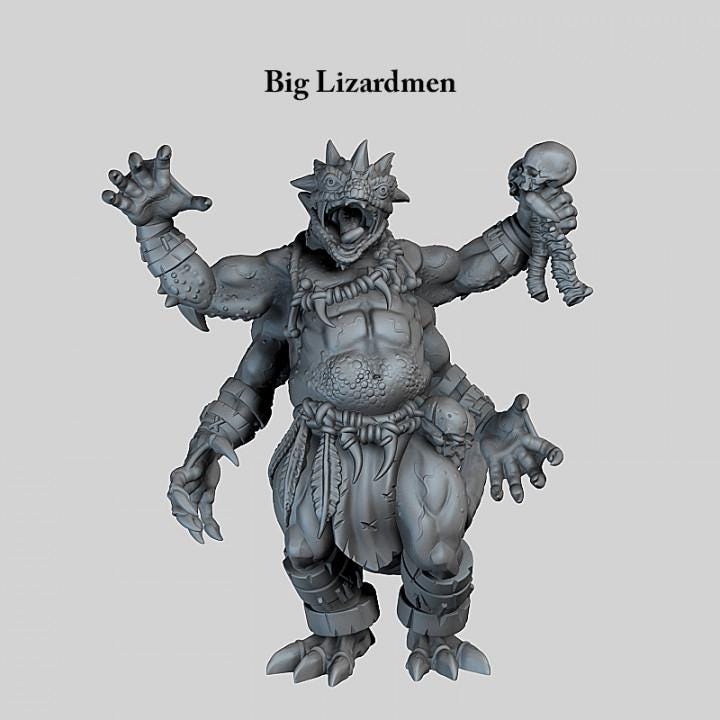 Lizardmen Guardians | Fantasy | Print your Monster | PathFinder | Mini | Tabletop Wargaming | Dungeons and Dragons | Resin | Fantasy | RPG |