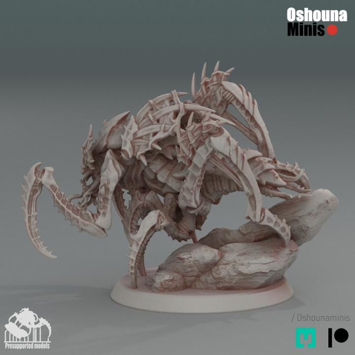 King Leaper - Deep Hive - Oshounaminis - Tabletop wargaming miniature for Grimdark | OPR | Sci-fi | Alien Bug Proxy | Printed mini