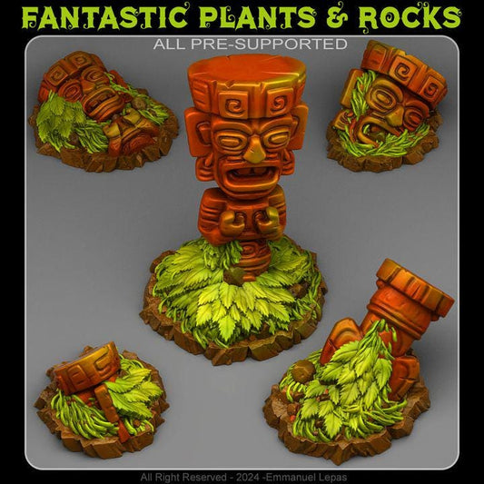 Cursed Jungle Totems Wargaming Scatter Terrain Objectives | Fantastic Plants and Rocks | PathFinder | Mini | Dungeons and Dragons | Fantasy